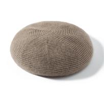 Women's 100% Pure Cashmere Beret for Autumn/Winter - Warm, Versatile, French Style, Large Fit, Slimming, Thick Knit, Solid Color. One Size gray