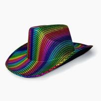 Eva Rainbow Cowboy Hat Glitter Fabric Cosplay Accessory For Festive Gatherings Rainbow Checkered Hat black