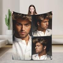 George Michael Gerbėjų Plakatas Antklodė Kokybiška Šilta Minkšta Mesti Antklodę Žiemos Berniuko Mergaitės Miegamojo Juokinga Lovatiesė Size: 75*100cm, Weight: 230 GSM black