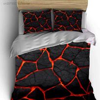 Lava-Themed Three-Piece Decor Set Multiple Sizes kid's And adults' Bedroom Exquisite 3PC Bedding set, Gift 135x200cm gray
