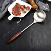Extended Handle Thickened Stainless Steel Wok Spatula Set - Large Spoon and Spatula for Kitchen Cooking white