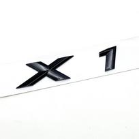 3D ABS Juodo chromo automobilio raidės Galinės bagažinės emblema X1 logotipas BMW X1 lipdukas Emblema X1 raidžių priedai black