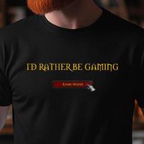 I'd Rather Be Gaming Shirt, World of Warcraft shirt, WoW Shirt, MMO Shirt, Gaming Shirt, Video Game Shirt, Warcraft Shirt, Retro Shirt 110 black