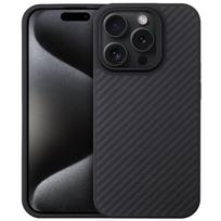 iPhone 15 Pro Max Case, Aramid Carbon Fiber, Black