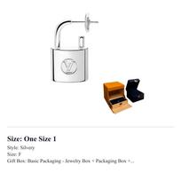LOUIS VUITTON Silver Lockit Earring Sterling Silver Per Unit Q16848 One Size 1 white