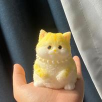 Cute Big Kitty Cat Taba Silicone Fuzzy Super Big Cat Kitten Handmade Squeeze Toy Mochi Toy Hand Relax Stress Release Gift black