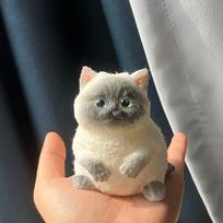 Cute Big Kitty Cat Taba Silicone Fuzzy Super Big Cat Kitten Handmade Squeeze Toy Mochi Toy Hand Relax Stress Release Gift