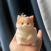 Cute Big Kitty Cat Taba Silicone Fuzzy Super Big Cat Kitten Handmade Squeeze Toy Mochi Toy Hand Relax Stress Release Gift