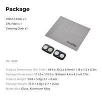 SmallRig Filter Kit for DJI Osmo Pocket 4P Glass with VND1-5 / CPL Filter Variable ND Protective Gimbal Lens Camera Shooting Kit gray