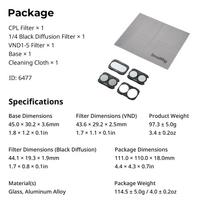 SmallRig Filter Kit for DJI Osmo Pocket 4P Glass with VND1-5 / CPL Filter Variable ND Protective Gimbal Lens Camera Shooting Kit