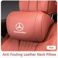 Nappa odos automobilio galvos atramos kaklo atrama sėdynės pagalvė Apsaugo kaklą Mercedes Benz W211 W203 W210 AMG W202 W212 automobilio aksesuarams pink
