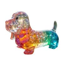 Colorful Glass Dog Ornaments Rainbow Gradient Puppy Figurines Decorative Dog Sculpture Gift for Holidays Birthdays G blue
