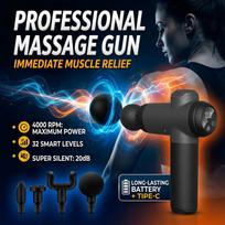 Deep Tissue Percussion Massage Gun for Athletes. 99 Speeds LCD Display. 8 Heads Full Body Pain Relief Quiet Muscle Massager Device. gray