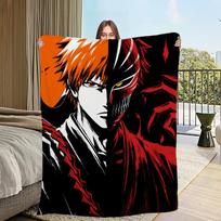 Karštakraujė manga Anime b-bleach Antklodė Flanelinė šilta komfortiška minkšta pliušinė antklodė sofai svetainei biurui miegamajam kelionėms dovana 30x40in orange