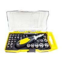 Multi-Bit Ratcheting Screwdriver Set Magnetic Sockets Precision Screwdriver black