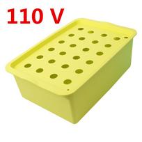 220V/110V  24 Holes Hydroponic Kit with Oxygen Pump Indoor Garden Cabinet Box Bubble Nursery Pots Cultivation Box 1 Set yellow