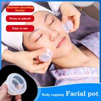 Transparent Silicone Vacuum Cupping Massage Set for Body Facial Care Neck Eye Massage Tools - Home Therapy Kit red