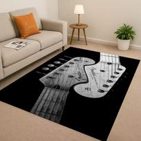 3D F Fender gitaros muzikos instrumento ženklas svetainei neslystantis kilimėlis miegamojo sofai, lengvai valomas namų dekoras durų kilimėlis 40cm x 60cm gray