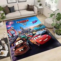 JIT 1pc  Lightning McQueen and His Friends Themed Area Rug – Soft Polyester, Machine Washable Rectangular Carpet for Bedrooms, Entryway, Office – Larg 150cm by 200cm blue