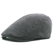 Autumn Corduroy Beret Hat Men Sun Hats solid color Berets Vintage Style Newsboy Caps Flat Ivy casquette Adjustable Cabbie Hat
