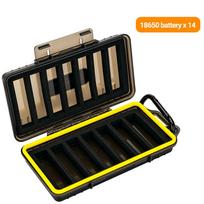 Portable AA AAA 18650 Battery Storage Organizer Holder Durable Hard Case for AA AAA 18650 Battery Container with Battery Checker 18650 case beige