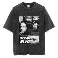 Lana Del Rey TShirt Vintage Washed Oversized Tee Retro Hip Hop Top S3XL L black