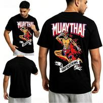 Unisexs Black White Muay Thai Print Tshirt Casual Short Sleeve Top For Boxing Fans 4XL brown