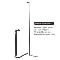 1.3 Meter Invisible Selfie Stick for X4 X3 Action Camera Aluminum Alloy Extendable Selfie Stick Pole with Ball Head Interface 1/4 Inch Screw