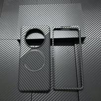 Magnetic Ultra Slim Case For VIVO X Fold 3 Pro Case Matte Hard PC Carbon Fiber Texture Pattern Phone Cover Shockproof Bumper X Fold3 Pro (5.2mm) black