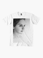 Selena Gomez Black and White pencil portrait Premium T-Shirt 3XL balta
