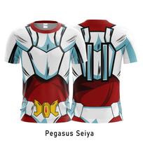 Saint Seiya Pegasus Seiya Cosplay Armor Print T-Shirt Unisex Kids Quick Dry Breathable Short Sleeve Tee Streetwear Sport Tops 120 black
