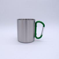 300ML Stainless Steel Carabiner Camping Mug - Heat Sublimation Drinking Cup 201. 300ml gray
