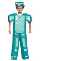 Minecraft deimantinis šarvas Cosplay kostiumas Helovino vaidmenų žaidimo apranga vaikams ir suaugusiems XL mėlyna
