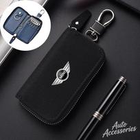 Odinis automobilio raktų dėklas Daugiafunkcionalus Unisex Piniginė su užtrauktuku Aksesuaras Bmw Mini Cooper Clubman Countryman R57 R58 R59 R60 lipdukas black