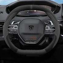 Suede odos automobilio vairo užvalkalas Peugeot E-3008 3008 E-2008 2008 E-308 GT 2021 2022 2023 2024 2025 Automobilio priedai black