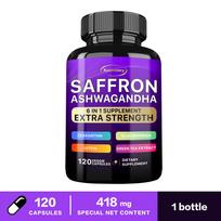 Xemenry - Saffron & Ashwagandha 6-in-1 Botanical Complex Capsules - Lutein, Zeaxanthin - Mood Health 120*1