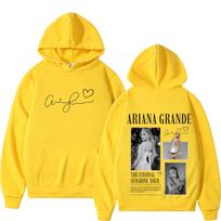 Dainininkės Ariana Grande Albumo Turo 2026 M. Spausdintas Džemperis Vyrams Moterims Madingas Palaidinukas Ilgomis Rankovėmis Laisvas Kasdienis Megztinis Streetwear S geltona