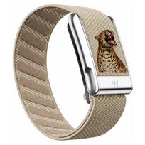 WHOOP 5.0 MG Compatible Leopard Print Sport Band Nylon Elastic Woven Strap Metal U Buckle Fitness Tracker Accessory WHOOP MG beige