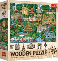 Medinė dėlionė Trefl Famous Places France 20213, 37.5 cm x 51.9 cm, 1000 vnt., įvairių spalvų