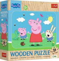Medinė dėlionė Trefl Meet Lovely Peppa 20262, 19 cm x 24 cm, 24 vnt., įvairių spalvų