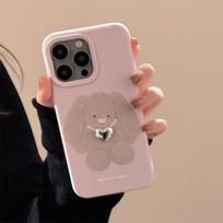 Trimatė perlų vėrinys triušis tinka iPhone 17 telefono dėklui 15promax korėjietiško stiliaus iPhone 16 pakabukas 13 minkštas 12pro max(6.7) gray