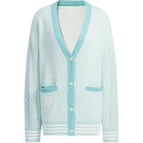 Adidas Originals SS24 V-Day Siuvinėta raidė Spalvų blokų laisvalaikio megztas megztinis Moteriški viršutiniai drabužiai Mėtų žalumo JE8281 L white