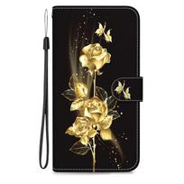 Dėklas Motorola MOTO G14 G54 G84 G13 G23 4G G53 G73 5G MotoG14 MotoG54 Odinis atverčiamas dėklas su stovu Telefono dėklas Mielas gėlių Capa for Moto G54 5G black
