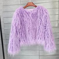 16 spalvų moteriškas kailinis Spalvingas pūkuotas rožinis ėriuko kailis Dirbtinis kailinis avikailis Žieminis dirbtinis kailis 5XL šviesiai violetinė spalva
