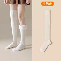 Winter Thigh High Socks For Women Fleece Lined Warm Over Knee Socks Non Slip Long Socks Jk Stockings balta