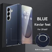 Prabangus anglies pluošto rašto nematomas magnetinis belaidžio įkrovimo kietas dėklas, skirtas Samsung Galaxy Z Fold 7 6, su PC vyrio apsauginiu dangteliu Galaxy Z Fold6 mėlyna