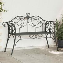 Garden Bench 2 Seater 130 x 47 x 90 cm Steel Silver Gray