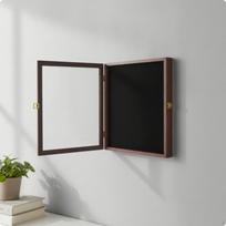Rėmelis su atveriamomis durelėmis Sieninis šešėlių dėžutės rėmelis Stiklinis priekis Stačiakampis Walnut black