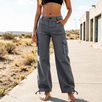 Women's Casual Wide Leg Jeans Loose Fit L black
