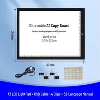 LED Dimmable Art Tracing Board for Diamond Painting and Line Drawing Model A gray